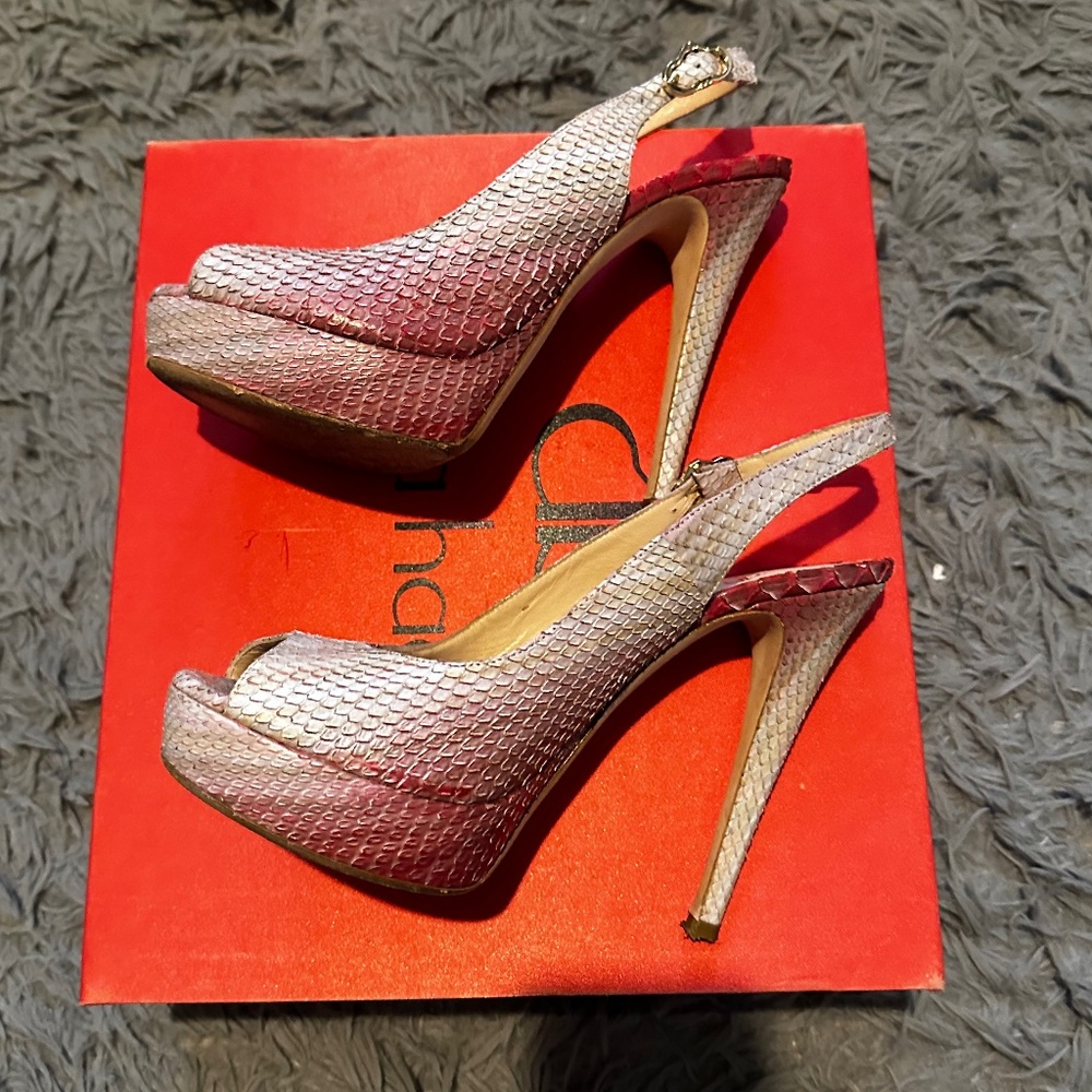 Julia Haart - Pink Python Platform Shoe. Size ‘40… - image 7